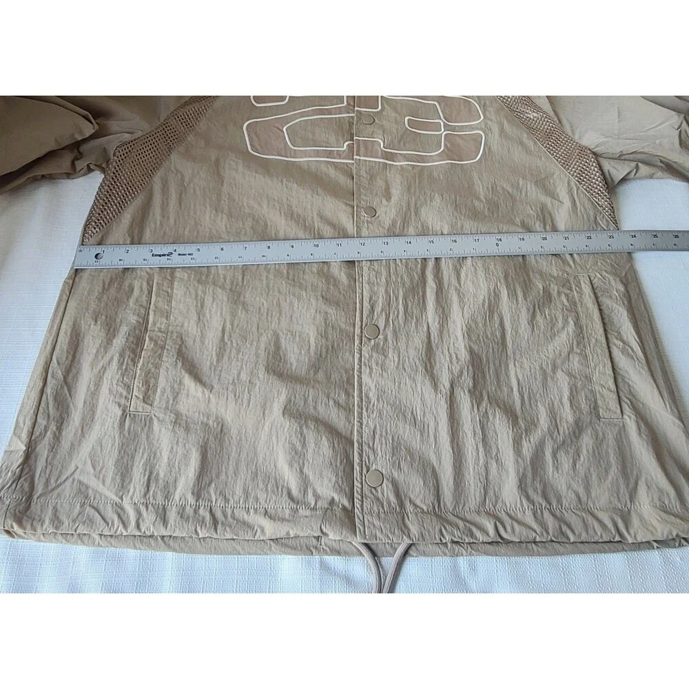 Nike Air Jordan 23 Coach Jacket Men's Large Tan Snap Button Mesh Lined NWT